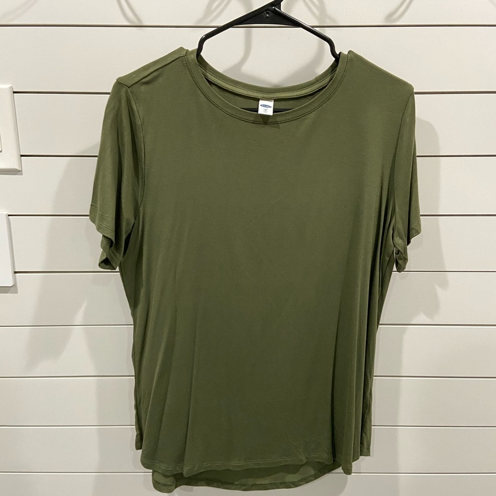 Old Navy Army Green Luxe Short Sleeve Top